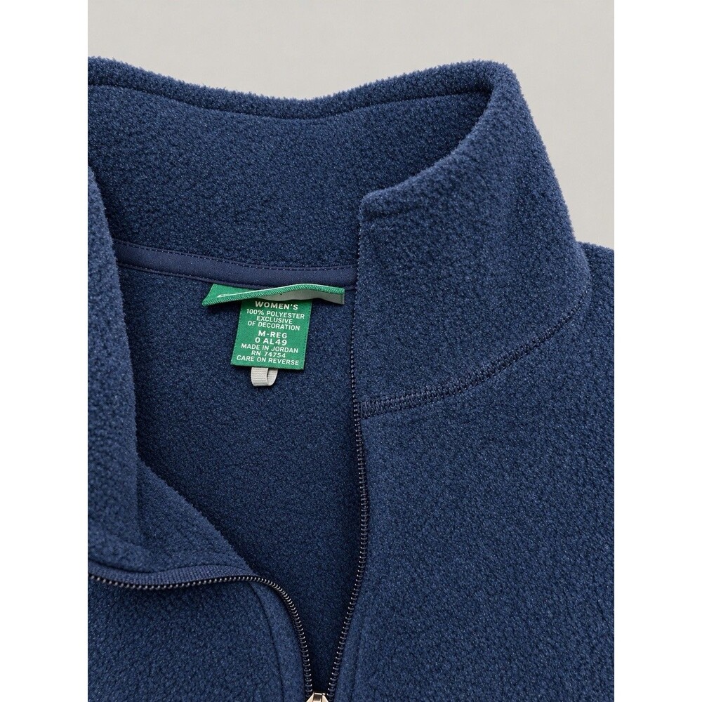 L.L.Bean Women’s Navy Fleece Vest Medium Regular Full Zip Pockets